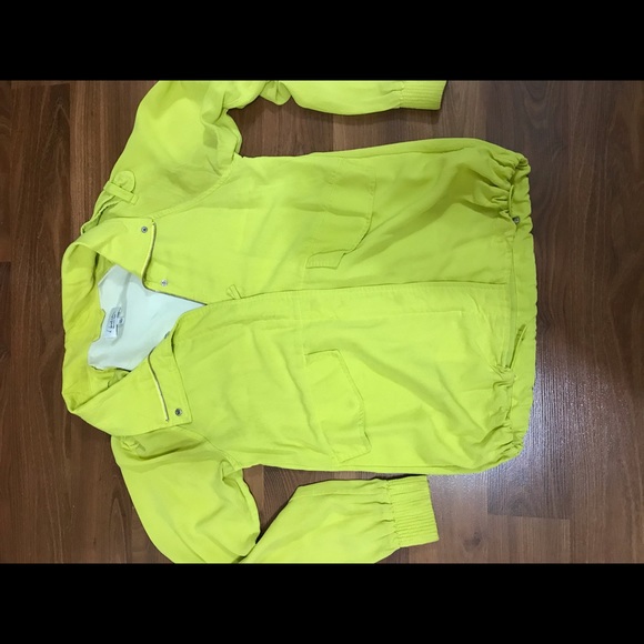 Babaton fluorescent yellow zippered jacket - Picture 3 of 4